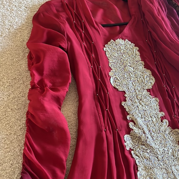 Maroon anarkali - Picture 4 of 6